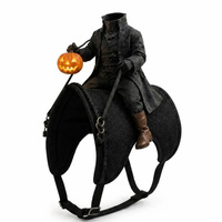 Costume d'Halloween Chevalier sans Tête avec Citrouille Lumineuse, Bretelles Réglables et Réins Intégrés - Vêtement de Loisirs pour Séances Photo Amusantes