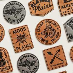 Customized Stamping Logo Eco Friendly Embossed Leather Tags Leather <b>Patch</b> Sewing Iron on Leather Labels for Clothes Garment Hat - Product Image 6