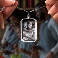 Nouvelle Arrivée : Boîte Cadeau en Verre Vierge pour Collier, Pendentifs Rectangulaires en Cristal avec Gravure Laser 2D pour Photos, Idéal pour Cadeaux de Mariage et Amoureux