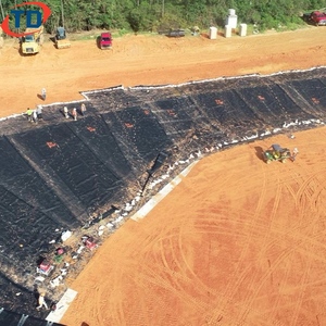 Geombrana <span class=keywords><strong>Liner</strong></span> kolam pertanian ikan hitam putih 1mm 45 HDPE Mil LDPE geombrane untuk cumi Saltern Mine Chlorella Pool - Product Image 5