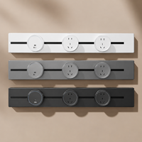 Prise de courant modulaire sur rail, moderne, en aluminium, à montage en surface, avec adaptateur rotatif pour maison, bureau, chambre, école