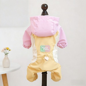 เสื้อแจ็คเก็ตสุนัขแฮปปี้เฟซสีชมพูสีฟ้าโพลีเอสเตอร์เสื้อกันลมโฟร์ซีซั่นส์สำหรับสุนัขขนาดกลางขนาดเล็ก - Product Image 3