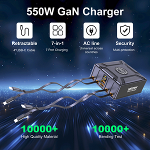 550W ganiii แท่นชาร์จแบบเร็วสำหรับตั้งโต๊ะ, PD3.1อะแดปเตอร์สาย USB-C แล็ปท็อปแบบยืดหดได้สำหรับ MacBook pro/ipad/<span class=keywords><strong>iphone</strong></span> - Product Image 2