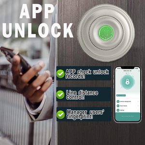Smart <strong>Door</strong> <strong>Knob</strong>, Fingerprint <strong>Door</strong> Lock Smart Lock Biometric <strong>Door</strong> Lock Fingerprint <strong>Door</strong> <strong>Knob</strong> with App Control, Great for <strong>Bedrooms</strong> - Product Image 4