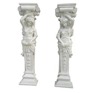 Mano tallada ornamentales blanco estatua de piedra <span class=keywords><strong>casa</strong></span> <span class=keywords><strong>Pilar</strong></span> diseño - Product Image 3