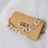 Accessoires de sac pour femmes chaîne décorative chaîne en résine acrylique collision couleur mode rétro détachable chaîne de sac grossier