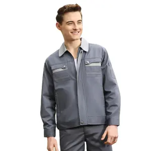 Günstige Anzug Männer Jacke Wasserdichte Arbeits kleidung Daunen kragen Reiniger Overalls Langarm Uniform Arbeits kleidung