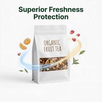 Sachets imprimés sur mesure, étanches, à huit soudures latérales, avec fermeture éclair, pour l'emballage de fruits secs et de tisanes, en PET/ALOX/PE