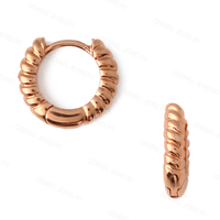 Anting Hoop Perak Sterling 925 Berlapis Emas Model Tali Terpuntir