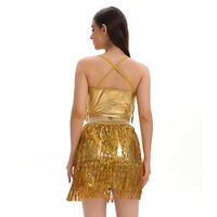 Traje de Baile Latino para Mujer, Conjunto de Falda con Lentejuelas Multicolores Doradas y Plateadas, Ropa para Actuaciones en Escenario, Adulto, Transfronterizo