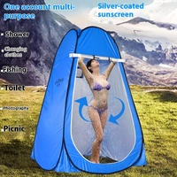 Tente de camping portable d'extérieur, directement de l'usine, en tissu Oxford imperméable, pliable, pour toilettes mobiles et douche, offrant une intimité.