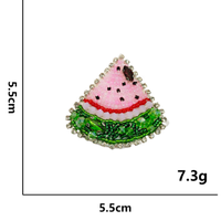 Applique en feutre PVC à coudre en forme de fruits 3D (citron, avocat, cerise) avec des perles, accessoires pour vêtements, sacs, chapeaux, couture à la main