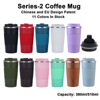 Vente en gros de gobelets isothermes réutilisables en acier inoxydable de 12 oz et 17 oz, anti-fuite, avec couvercle rabattable, pour café, voyage, avec logo personnalisé