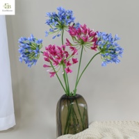 Centre de table artificiel en agapanthus africain, fleurs en soie faites à la main – Réalistes, pour mariage, fête des Mères, décoration intérieure, durables et longue durée