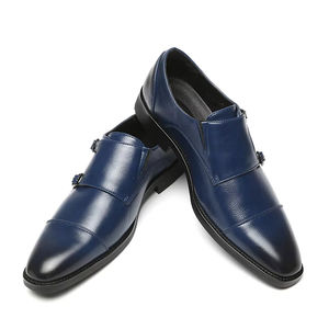 Zapatos Oxford de Cuero Genuino para Hombre, Estilo Italiano de Alta Gama, Hechos a Mano, para Boda, con Cierre Deslizante, Bordado Ligero Otoñal, Puntera de Acero - Product Image 4