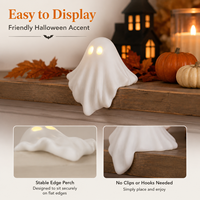 Mini-lampe fantôme portable pour Halloween, décoration artisanale mignonne pour cheminée, étagère, fenêtre, cadeau