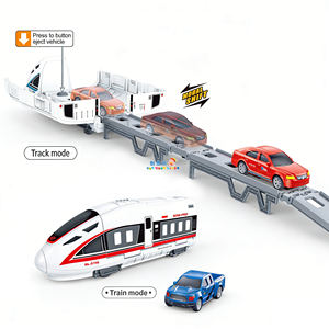 Ensemble de piste de catapulte EPT Train - Jouet à double mode de propulsion par friction, piste pliable avec lanceur de voitures, jouet éducatif pour véhicules - Product Image 2