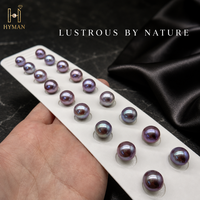Perles d'eau douce naturelles rondes de qualité A-5A de 10-11 mm, mélange de violet