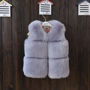 Fille tricot vêtements d'extérieur bébé vêtements d'hiver fausse <span class=keywords><strong>fourrure</strong></span> de renard gilets filles enfants gilets pour fille et garçon - Product Image 6