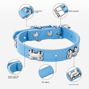 <span class=keywords><strong>Collar</strong></span> de hueso de cuero PU ajustable para perros Suministros para mascotas al por mayor transfronterizos - Product Image 5