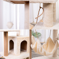 Grand arbre d'activité à gratter mural pour chat et chaton Lit en peluche pour chat et étagère d'escalade avec caractéristiques de jouet