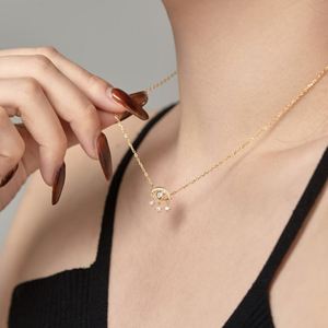 Dylam Dainty 2024 Valentine's Day Gift S925 Silver Rhodium 18K Gold Plated 5A Cubic Zirconia Eye Pendant Link <b>Chain</b> Necklaces - Product Image 2
