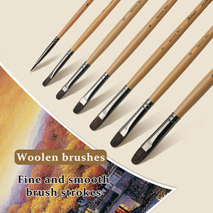 Ensemble de pinceaux à <span class=keywords><strong>peinture</strong></span> Filbert, 7 pièces, poils d'écureuil, pinceaux d'artiste pour acrylique, huile, aquarelle, <span class=keywords><strong>gouache</strong></span>, kits de <span class=keywords><strong>peinture</strong></span> professionnels pour artistes - Product Image 3