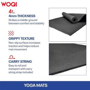 Tapis de yoga Woqi 6 mm d'épaisseur, violet lavande, antidérapant, rectangulaire, pour fitness, exercices, gym, danse et entraînement - Product Image 4