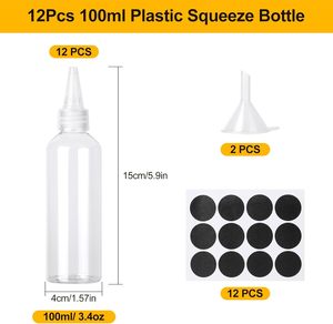 Environmental Friendly <b>Plastic</b> Squeeze Bottle Screw <b>Cap</b> Transparent Mouth Color Bottle for Emulsion Pigment PET Food Grade - Product Image 4