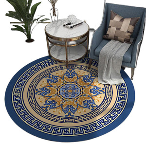 Tapis rond à motif médaillon en polyester pour salon, chambre, bureau, décoration intérieure - Product Image 5