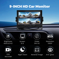 Sistema de Cámara de Reversa DVR AHD de 9.0 Pulgadas y 4 Canales con Visión Nocturna para Camiones y Tractores, 1080P/720P