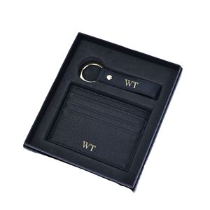 Business Credit ID Card Holder PU Leather Key Ring <b>Gift</b> Box Set Customized Color Logo Handmade Personalized Birthday <b>Gift</b> Card - Product Image 1