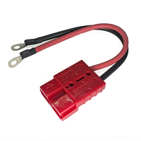 Câble de puissance personnalisé avec fiche mâle vers borne à anneau en cuivre, fourche en U ou pince crocodile, haute intensité 150A 60A 75A 90A