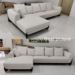 <strong>Japanese</strong> Designer Small Household Home Luxury Sectional Sofa Set Teddy Velvet Settee Sofas <strong>Couch</strong> Hotel Living Room Furniture - Product Image 4