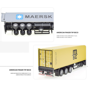 Modèle de <span class=keywords><strong>camion</strong></span> semi-remorque porte-conteneurs électrique à friction en alliage, échelle 1/50, avec lumières et sons, haute simulation - Product Image 4