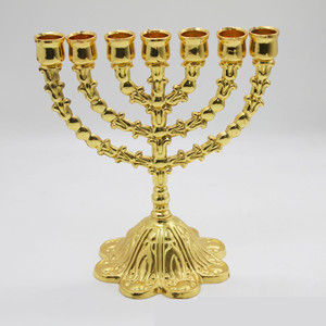 Menorah decoración candelabro vela judía 7 ramas candelabros Jerusalén 12 tribus Hanukkah decoración del hogar - Product Image 4