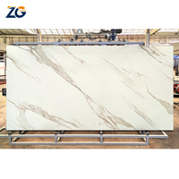ZGSTONE brillant pierre frittée 1600*3200 mur intérieur porcelaine comptoir carreaux de sol conceptions calacatta artificiel