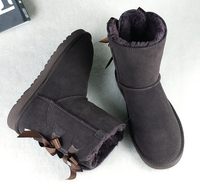 Sepatu Bot Salju Klasik Grosir UG Tasman Original Bowtie Cow Suede Ankle Boots Sepatu Bulu Musim Dingin untuk Wanita dan Pria Ukuran 35-45