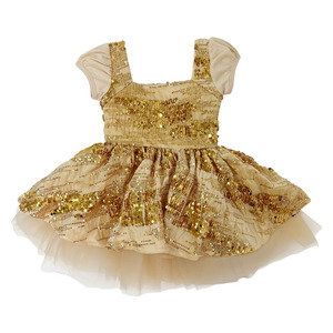 green emerald velvet dress Gold Sequins V Back & Bow Baby Dress S-6M / Royal Blue