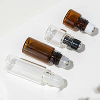 Bouteille de parfum Bouteille à bille roulante transparente 1ml 2ml 3ml 5ml 10ml Bouteille distributrice de bille roulante en verre d'huile essentielle