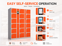 Serrure électronique intelligente à 8 portes avec écran tactile, armoire sécurisée en libre-service, étanche, certifiée CE pour centre commercial, école, bureau, salle de sport