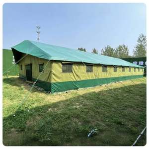 Custom Army-green Canvas Double Layer One Bedroom Wall Tent 100 Persons Durable <b>Frame</b> Four-season All Weather 3000mm - Product Image 4