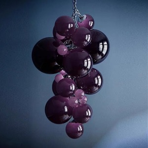 Lustre suspendu au plafond à LED au design nordique moderne Décoration <span class=keywords><strong>de</strong></span> la maison Boule <span class=keywords><strong>de</strong></span> verre colorée AC Grappe <span class=keywords><strong>de</strong></span> raisin Blanc Bleu Violet - Product Image 2
