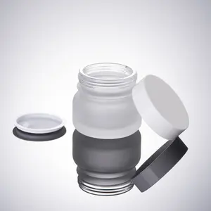 Großhandel 5ml 10ml 15ml 30ml 50ml 100ml kleine kosmetische creme milchglas gläser