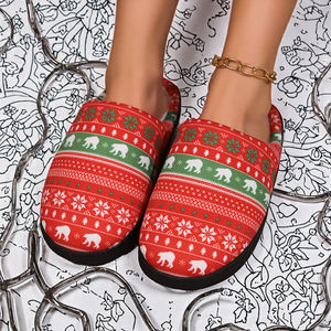 Pantuflas Navideñas para Mujer y Hombre, Otoño Invierno, Estampado de Dibujos Animados, Suela de TPR, Felpa, Divertidas, Cómodas y Cálidas para el Hogar - Product Image 3