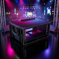 Flight case portable 2U, 3U, 4U, 6U pour rack audio avec support pour ordinateur portable intégré, antichoc, pour studio et transport d'interface audio
