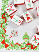 Tapis de Mahjong de Noël Personnalisé de Luxe Pliable en Caoutchouc Velours Épaissi, Nappe de Poker Portable Antidérapante et Anti-bruit, Résistante à l'Eau