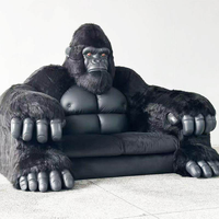 Canapé moderne VOXHOME en forme d'animal, canapé monstre King Kong Gorille pour salon, possibilité de personnalisation en cuir véritable, canapé 2 places