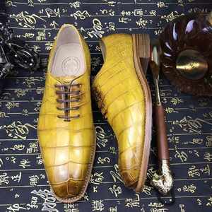 Мужские классические туфли Goodyear из натуральной кожи высшего качества: деловые туфли из крокодиловой кожи, роскошные туфли из кожи аллигатора для мужчин - Product Image 3