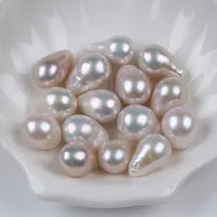 Freshwater Pearl Loose White Freshwater Pearls 11-12mm AAAA Natural White Freshwater Real Loose Baroque Edison Shape Pearl Beads